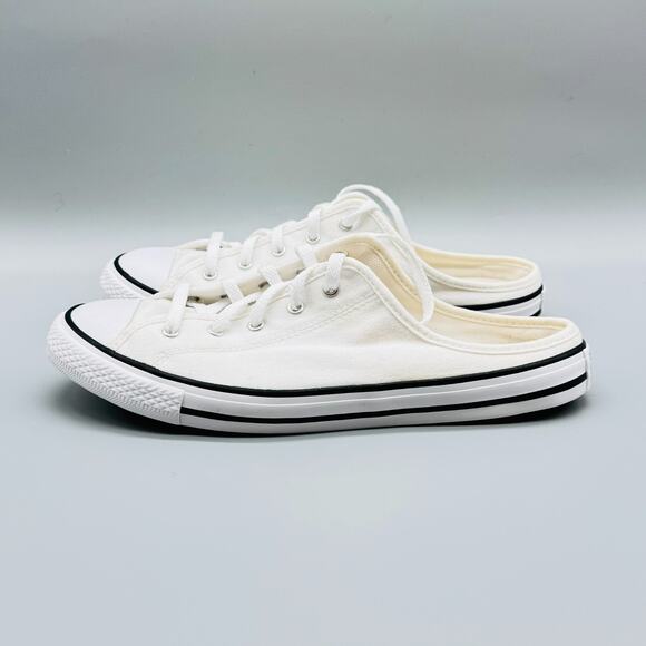 Converse All Star Sneaker Womens 7.5 White Slip On Mules Casual Chucks Shoes - Picture 5 of 12